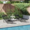 Chaise longue pliante 2 pcs Noir 182 x 55 x 85,5 cm Textilène 523286523286