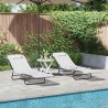 Chaise longue pliante 2 pcs Crème 182 x 55 x 85,5 cm Textilène 523287523287