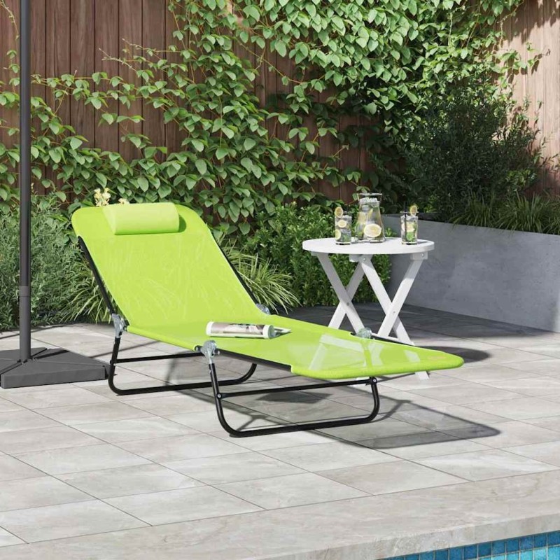 Chaise longue pliante Vert 182 x 55 x 85,5 cm Textilène 523288523288