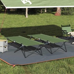 Lit de camping pliant 2 pcs Vert 206 x 76 x 74 cm 523289523289