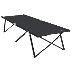 Lit de camping pliant Noir 206 x 76 x 74 cm Oxford et acier 523291523291
