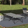 Lit de camping pliant Gris 206 x 76 x 74 cm Oxford et acier 523292523292