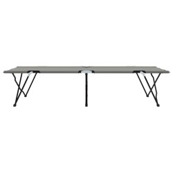 Lit de camping pliant Gris 206 x 76 x 74 cm Oxford et acier 523292523292