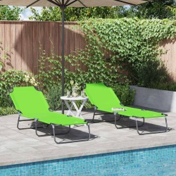 Chaise longue pliante 2 pcs Vert 188 x 57 x 86,5 cm Polyester 523294523294
