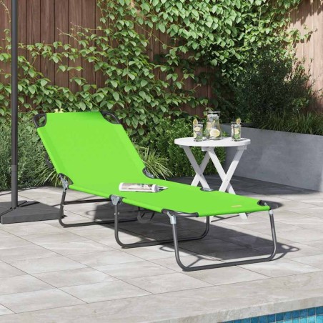 Chaise longue pliante Vert 188 x 57 x 86,5 cm Polyester 523299523299