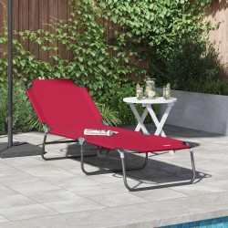 Chaise longue pliante Rouge 188 x 57 x 86,5 cm Polyester 523301523301
