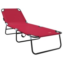 Chaise longue pliante Rouge 188 x 57 x 86,5 cm Polyester 523301523301