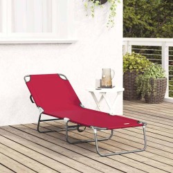 Chaise longue pliante Rouge 188 x 57 x 86,5 cm Polyester 523301523301
