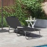 Chaise longue pliante Noir 188 x 57 x 86,5 cm Polyester 523302523302