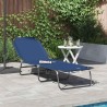 Chaise longue pliante Bleu 188 x 57 x 86,5 cm Polyester 523303523303