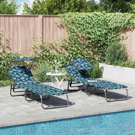 Chaise longue pliante 2 pcs Multicolore 190 x 57 x 81 cm oxford 523304523304