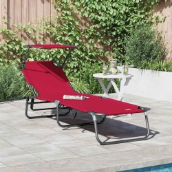 Chaise longue pliante Rouge 190 x 57 x 81 cm oxford 523307523307