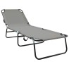 Chaise longue pliante 2 pcs Gris 188 x 57 x 86,5 cm Polyester 523312523312