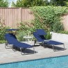 Chaise longue pliante 2 pcs Bleu 190 x 57 x 81 cm oxford 523313523313
