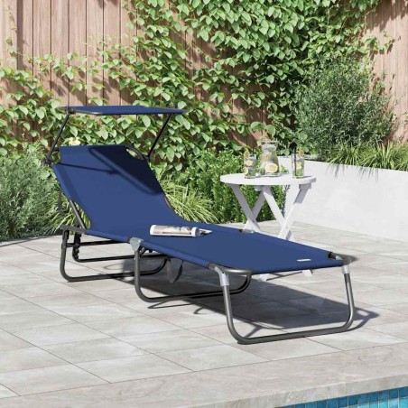 Chaise longue pliante Bleu 190 x 57 x 81 cm oxford 523314523314