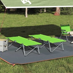 Lit de camping pliant 2 pcs Vert 194 x 62,5 x 42,5 cm 523316523316