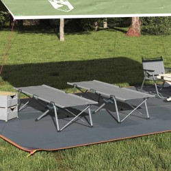 Lit de camping pliant 2 pcs Gris 194 x 62,5 x 42,5 cm 523317523317