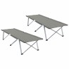 Lit de camping pliant 2 pcs Gris 194 x 62,5 x 42,5 cm 523317523317
