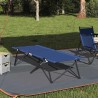 Lit de camping pliant Bleu 206 x 76 x 74 cm Oxford et acier 523320523320