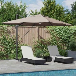 Parasol Taupe 351 x 250 x 253 cm Polyester et Aluminium 523322523322
