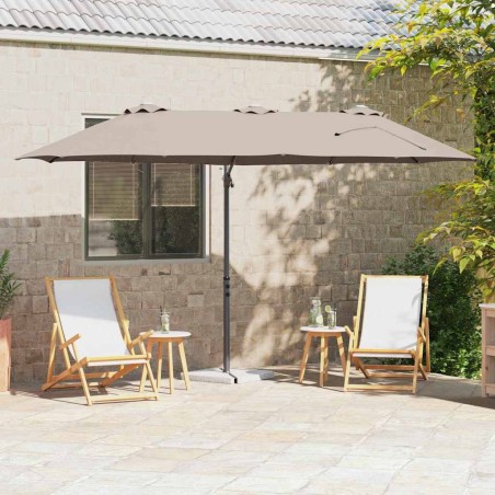 Parasol Taupe 372 x 198 x 243 cm Polyester et Aluminium 523327523327