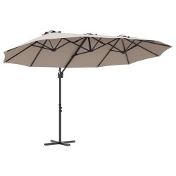 Parasol Taupe 372 x 198 x 243 cm Polyester et Aluminium 523327523327