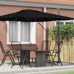 Parasol Roma Noir 286 x 284 x 265 cm Aluminium et polyester 523345523345