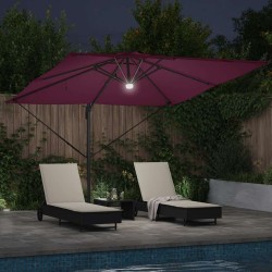 Parasol Roma Rouge 286 x 284 x 270 cm Aluminium et polyester 523352523352