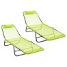 Chaise longue pliante 2 pcs Vert 182 x 55 x 85,5 cm Textilène 523413523413