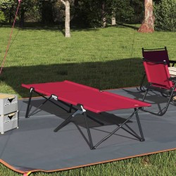 Lit de camping pliant Rouge 206 x 76 x 74 cm Oxford et acier 523414523414