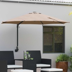 Parasol de jardin Taupe 248 x 248 x 148 cm Polyester et Acier 523420523420