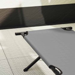 Lit de camping pliant 2 pcs Gris 193 x 69 x 45 cm Tissu Oxford 523426523426