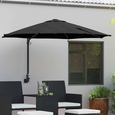 Parasol de jardin Noir 248 x 248 x 148 cm Polyester et Acier 523434523434