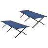 Lit de camping pliant 2 pcs Bleu 210 x 80 x 46 cm Tissu Oxford 523441523441