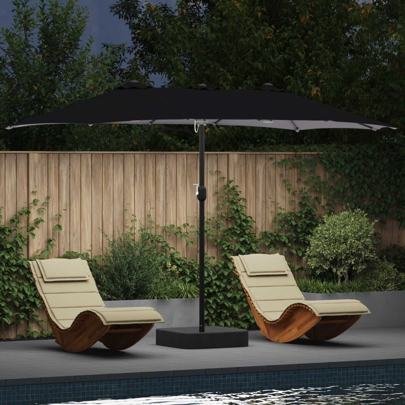 Parasol de jardin Noir 385 x 209 x 244 cm Polyester 523447523447