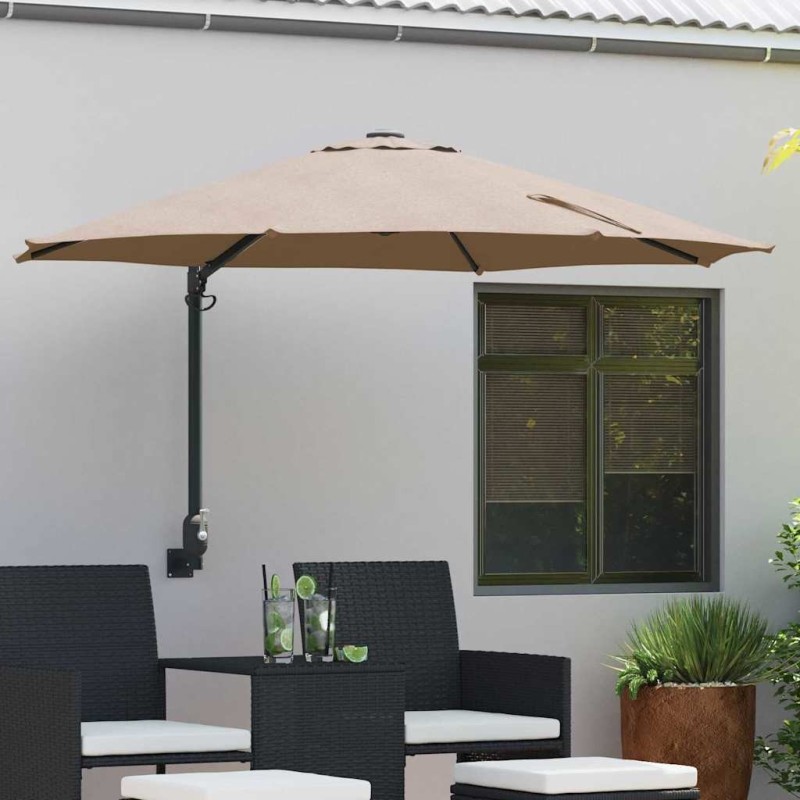 Parasol de jardin Taupe 248 x 248 x 148 cm Polyester et Acier 523450523450