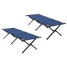 Lit de camping pliant 2 pcs Bleu 193 x 69 x 45 cm Tissu Oxford 523451523451