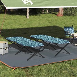 Lit de camping pliant 2 pcs Foret 210 x 80 x 46 cm Tissu Oxford 523454523454