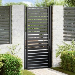 Portail de jardin verrouillable noir 100x200 cm aluminium 523471523471