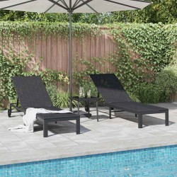 Transat 2-personne 3 pcs Noir polyrotin 523484523484