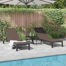 Transat 2-personne 3 pcs Marron polyrotin 523485523485