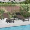 Transat 2-personne 3 pcs Marron polyrotin 523485523485