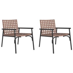 Chaise de jardin 2 pcs Marron 78 x 55,5 x 75,5 cm polyrotin 523496523496