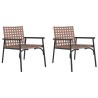 Chaise de jardin 2 pcs Marron 78 x 55,5 x 75,5 cm polyrotin 523496523496