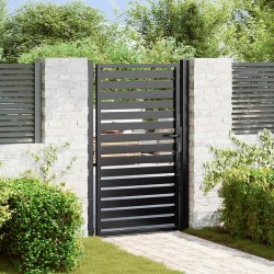 Portail de jardin verrouillable noir 100x150 cm aluminium 523504523504