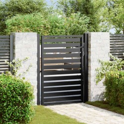 Portail de jardin verrouillable noir 100x120 cm aluminium 523505523505