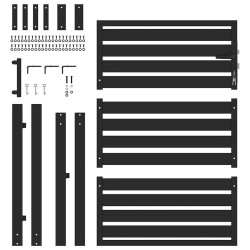 Portail de jardin verrouillable noir 100x120 cm aluminium 523505523505