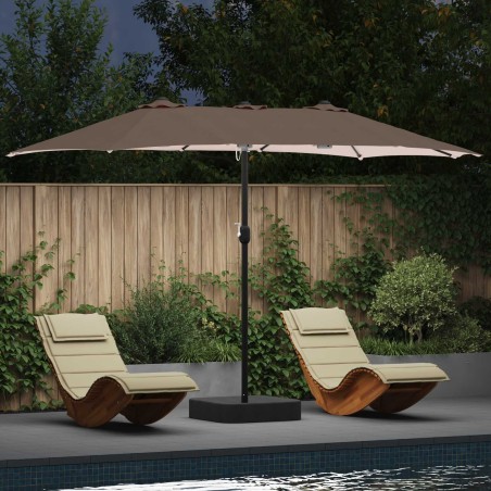 Parasol de jardin Taupe 385 x 209 x 244 cm Polyester 523510523510