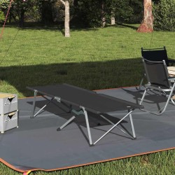 Lit de camping pliant Noir 194 x 62,5 x 42,5 cm Oxford et acier 523511523511