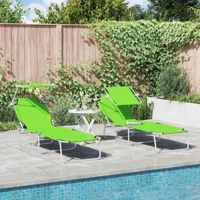 Transat 2 pcs Vert 58 x 188 x 77cm Polyester 523512523512